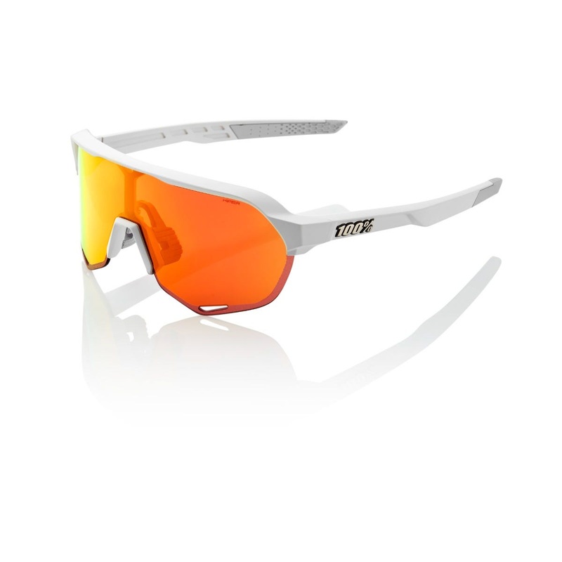 100% S2 Soft Tact Sunglasses Off White with HiPER Red Lens