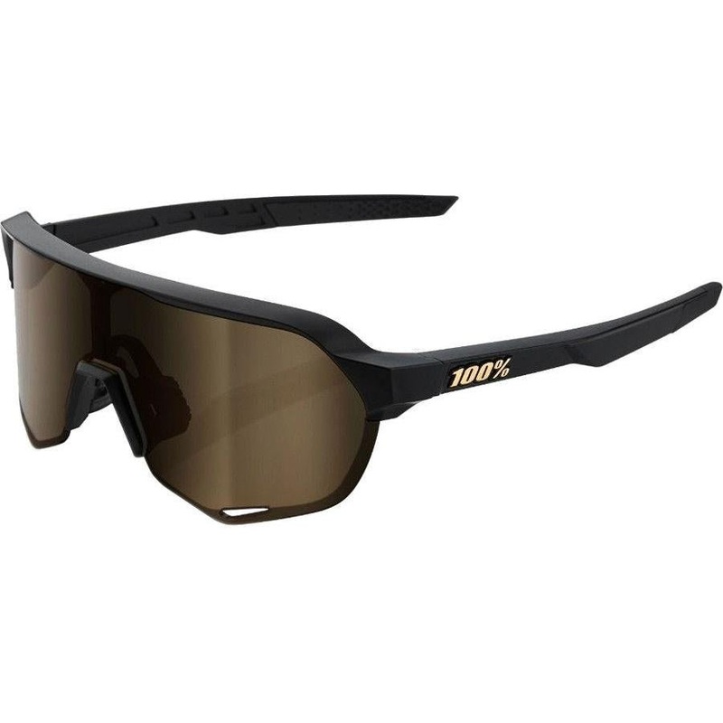 100% S2 Sunglasses Soft Gold Lens/Matte Black