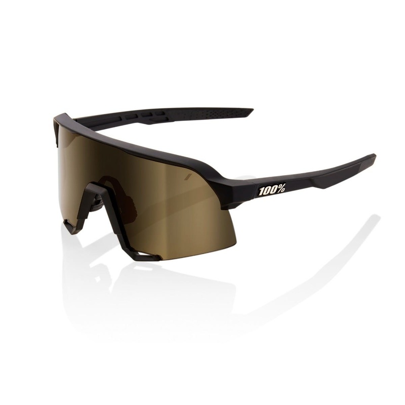 100% S3 Soft Tact Sunglasses Black with Gold Lens