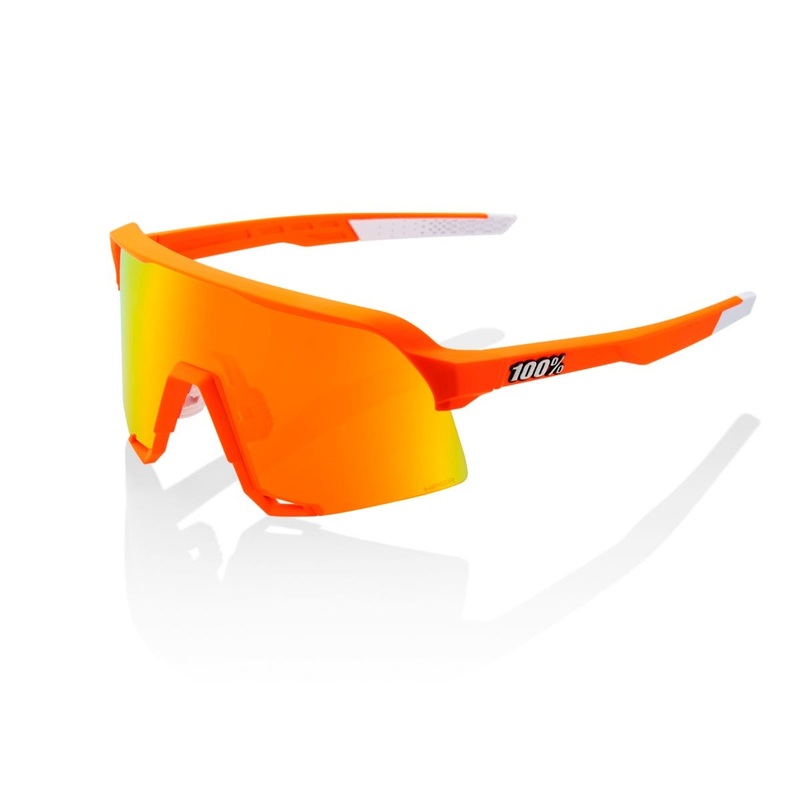 100% S3 Soft Tact Sunglasses Neon Orange with HiPer Red Lens
