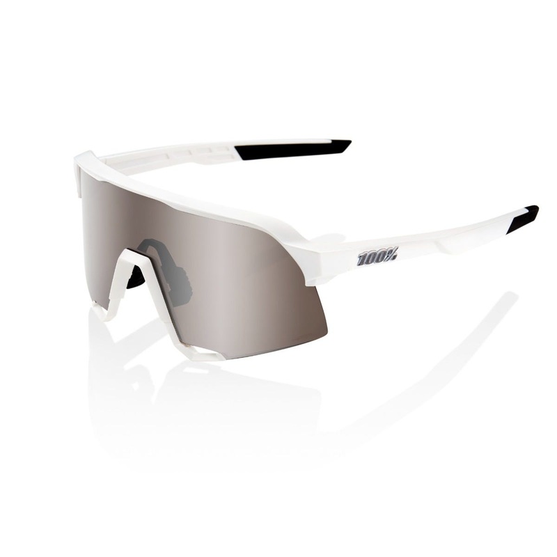 100% S3 Sunglasses Matte White with HiPer Silver Lens