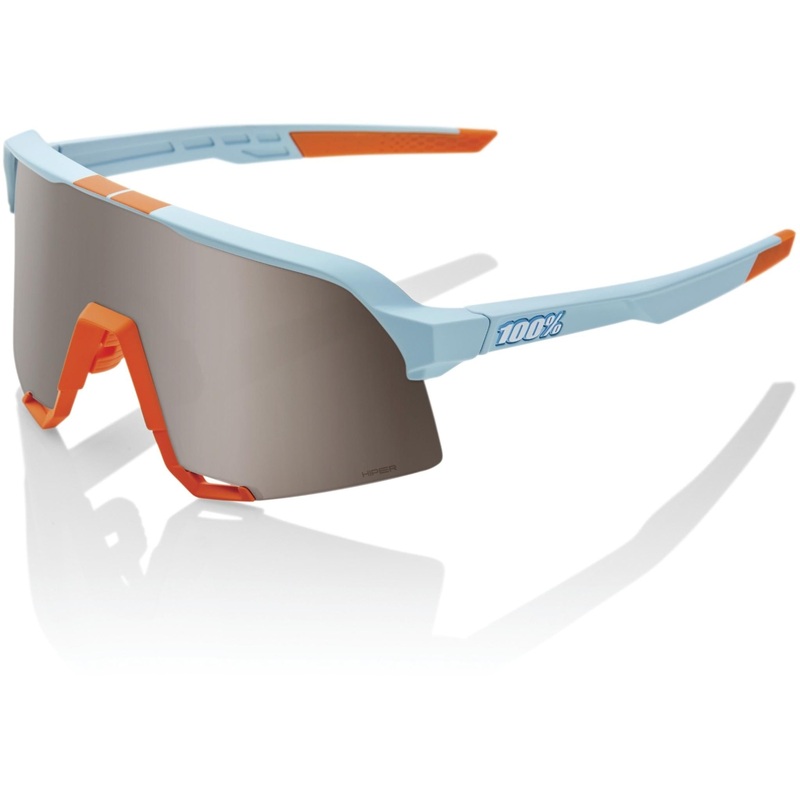 100% S3 Sunglasses Soft Tact Two Tone - HiPER Silver Mirror Lens