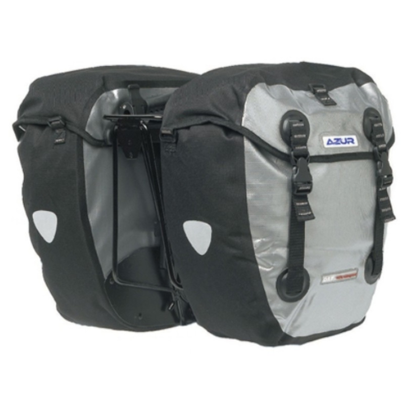 Azur Waterproof Pannier Set 42L Black/Silver