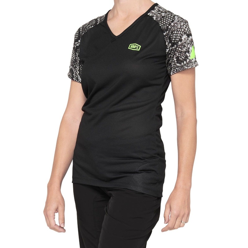 100% Airmatic Short Sleeve Women's Jersey Black/Python