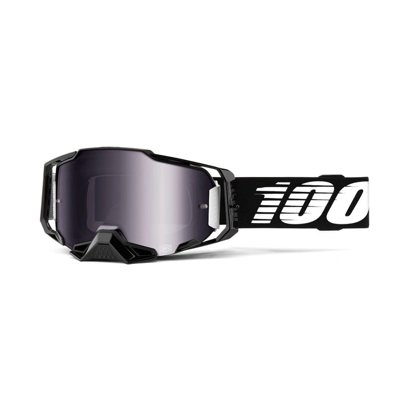 100% Armega Goggles Black - Silver Flash Mirror Lens