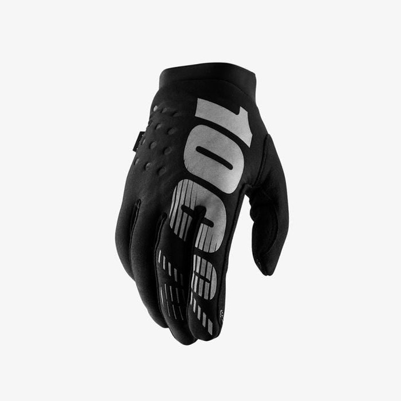 100% Brisker Full Finger Gloves Black/Grey