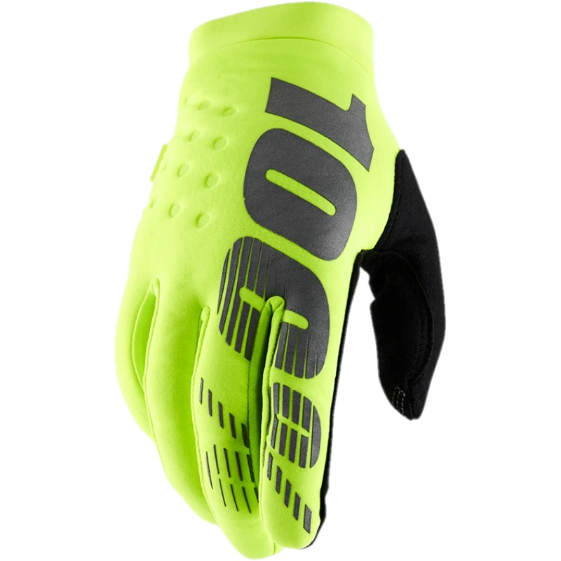 100% Brisker Full Finger Gloves Fluo Yellow