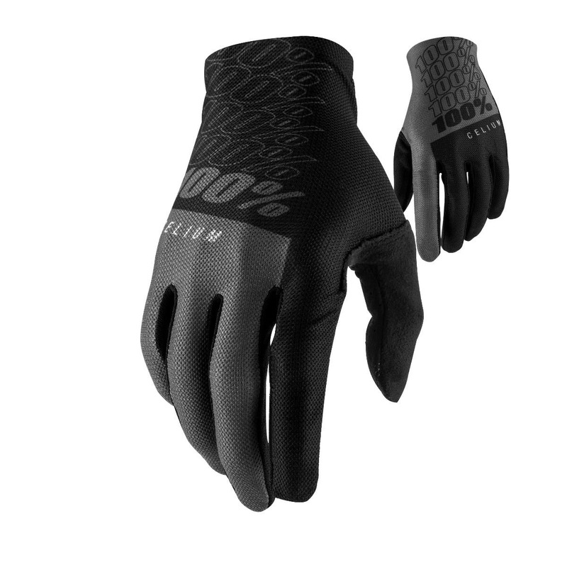 100% Celium Full Finger Gloves Black/Grey