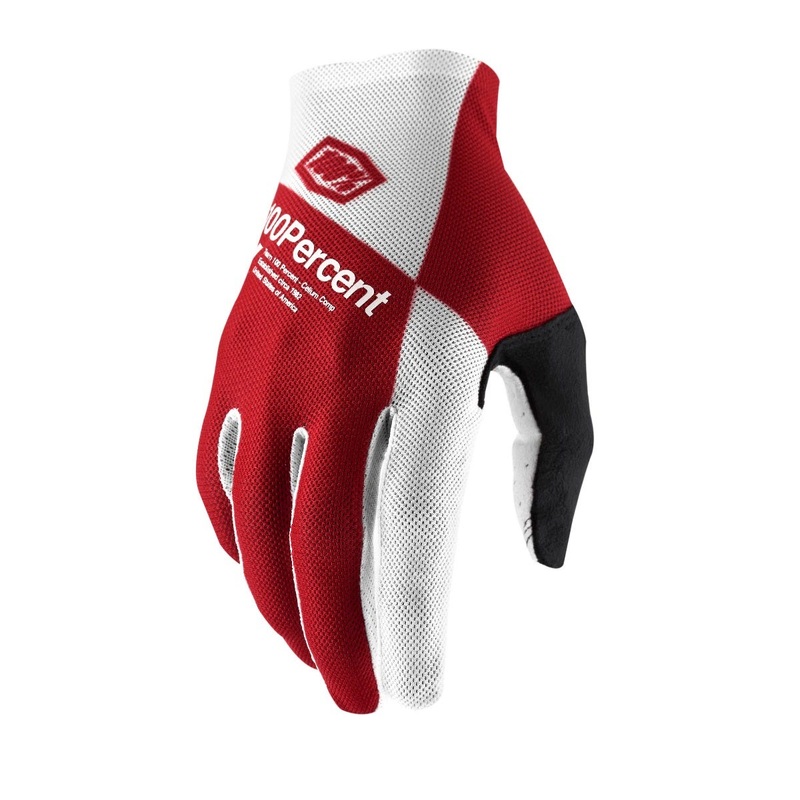 100% Celium Full Finger Gloves Cherry/Silver