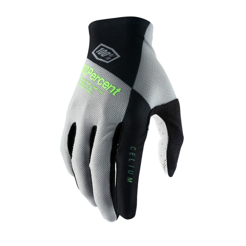 100% Celium Full Finger Gloves Vapor/Lime