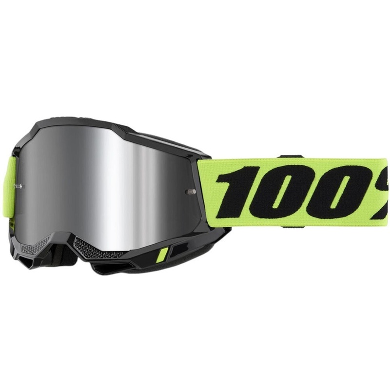 100% Accuri 2 Goggles Neon Yellow - Silver Mirror Lens