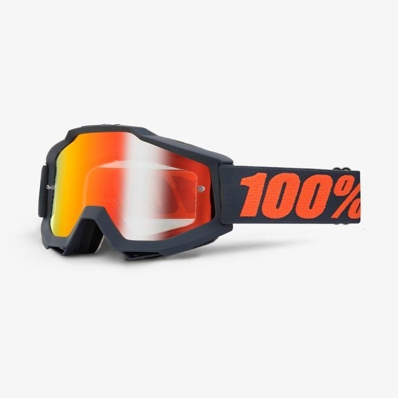 100% Accuri Goggles Matte Gunmetal - Mirror Red Lens