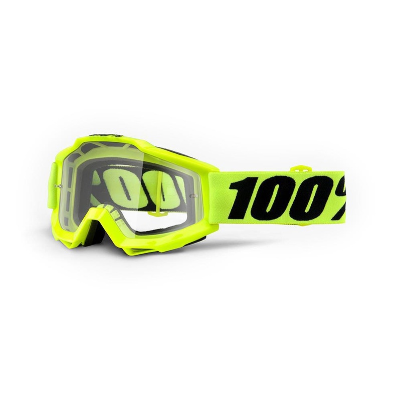 100% Accuri JR Youth Goggles Clear Lens Fluro Yellow