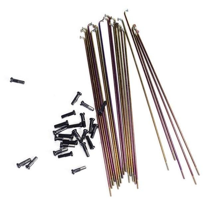 Colony Stainless Spokes 182mm Rainbow (20 pack)