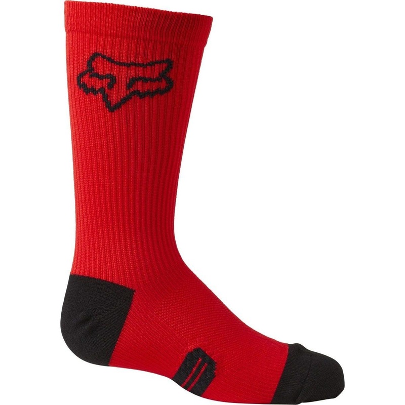 FOX Ranger Youth 6" Crew Socks Fluoro Red