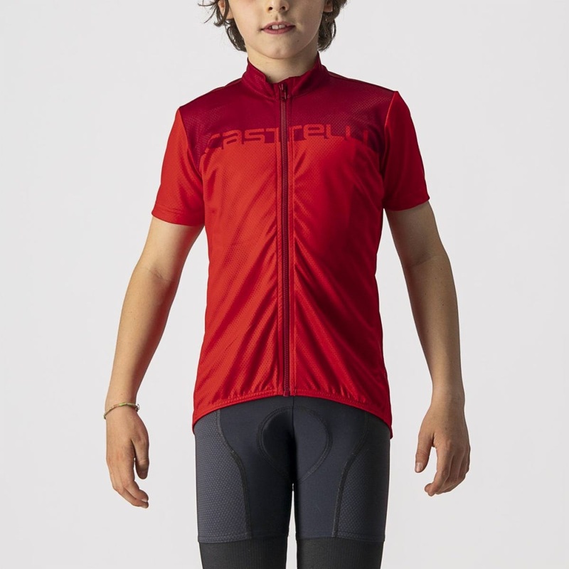 Castelli Neo Prologo Youth Short Sleeve Jersey Red/Pro Red