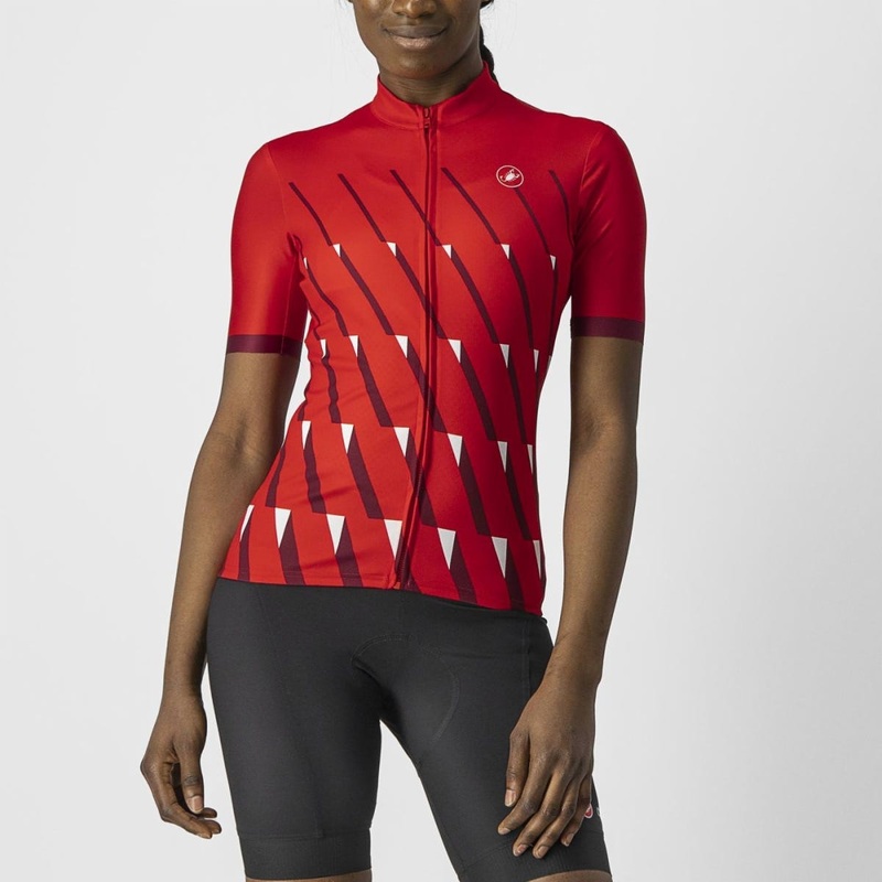 Castelli Pendio Women's Jersey Bordeaux Red/White