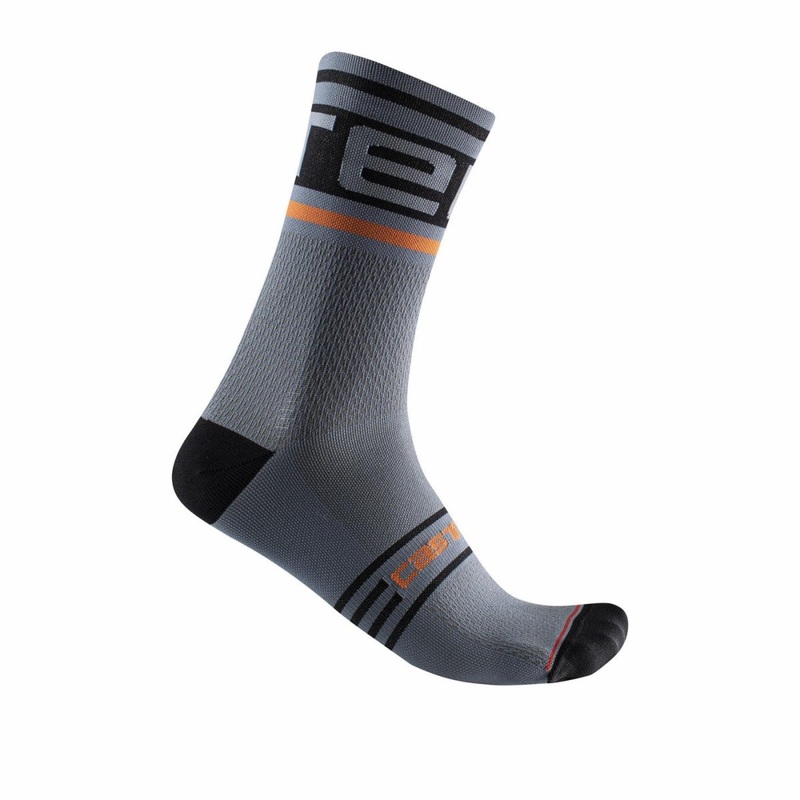 Castelli Prologo 15'' Socks Steel Blue/Orange