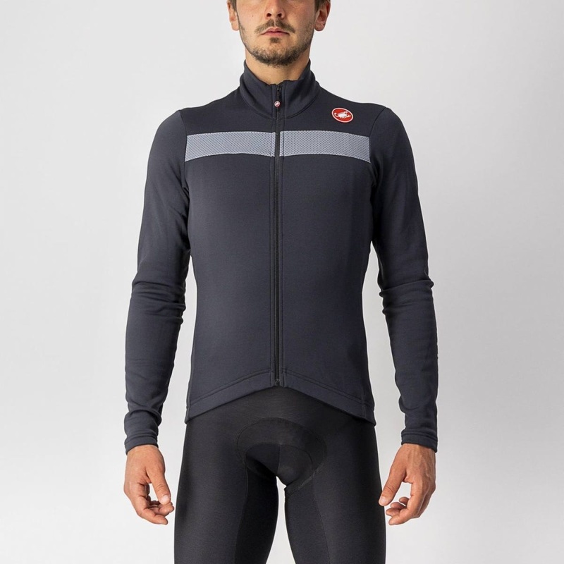 Castelli Puro 3 LS Jersey Light Black/Silver Reflex