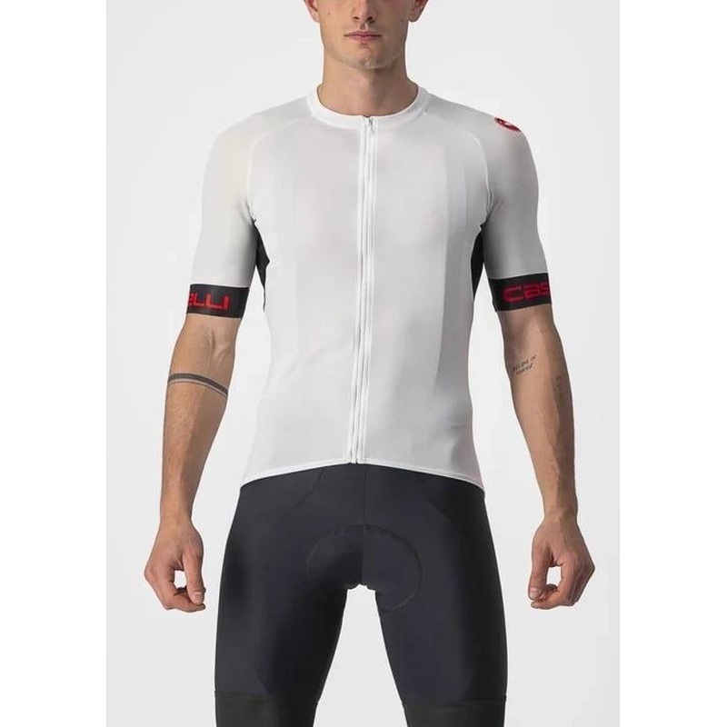 Castelli Entrata VI Short Sleeve Jersey Ivory/Light Black/Red