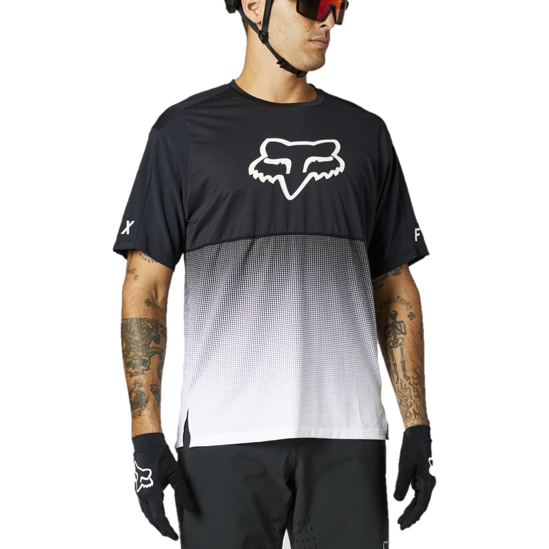 FOX Flexair Short Sleeve Jersey Black/White