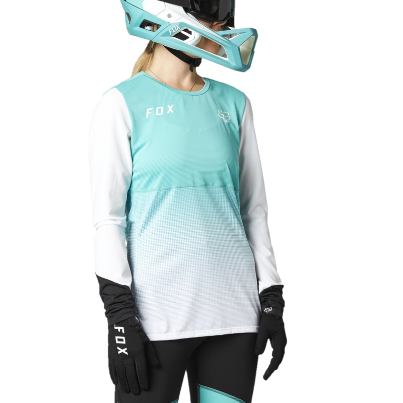 FOX Flexair Long Sleeve Women's Jersey Teal