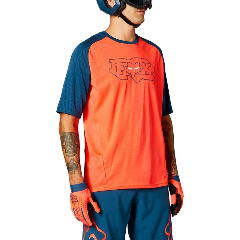 FOX Defend Short Sleeve Jersey Atomic Punch