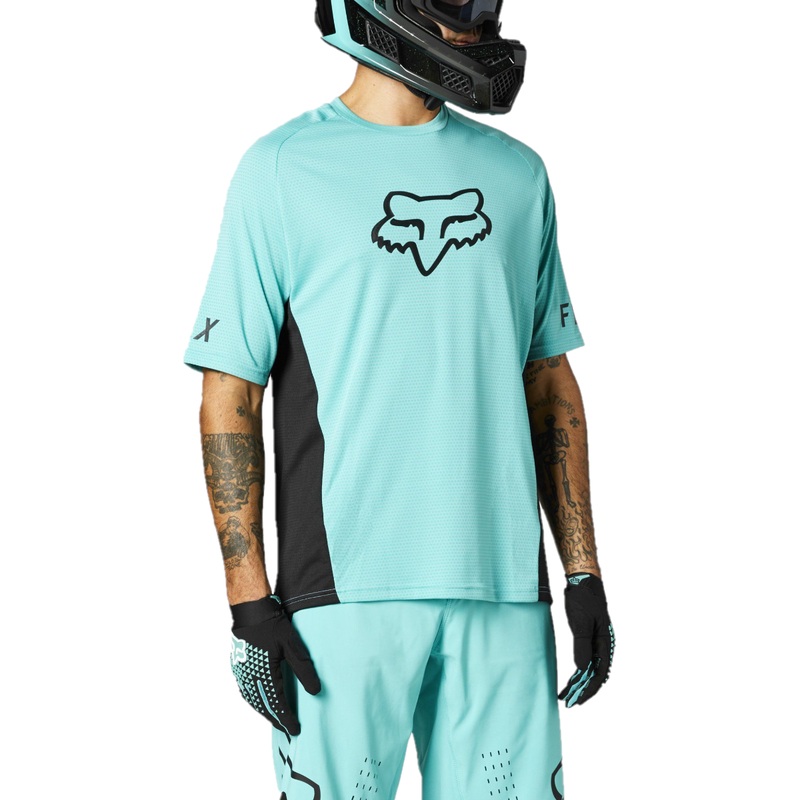 FOX Defend Short Sleeve Jersey Teal Green
