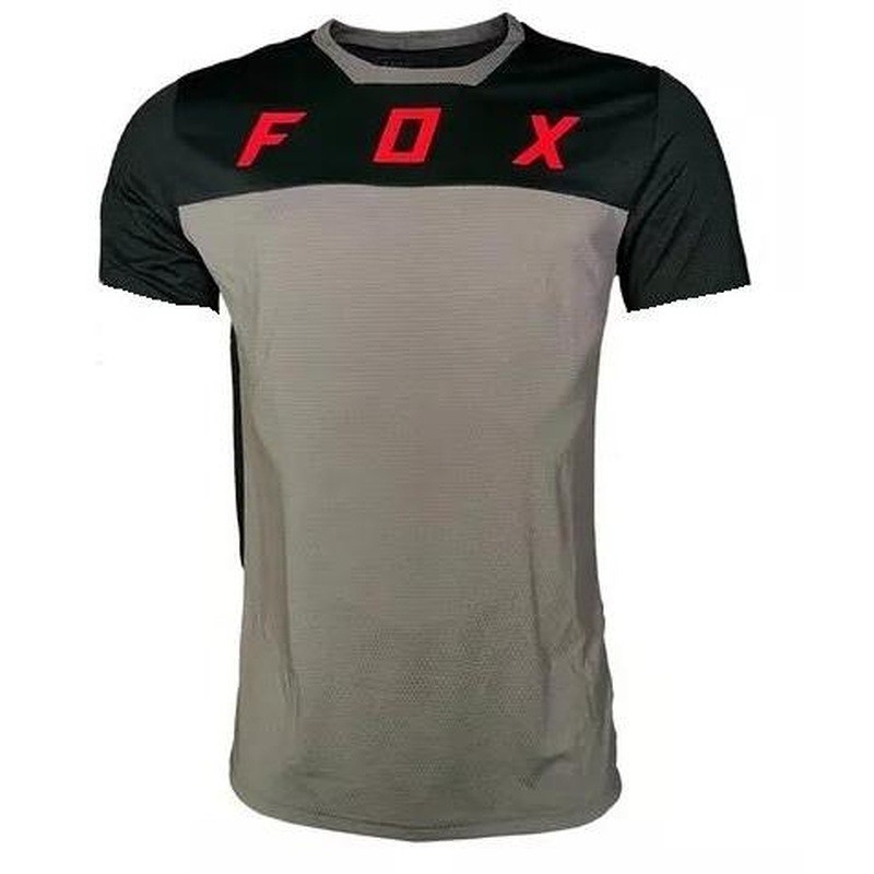 Fox Defend Short Sleeve MTB Jersey Grey/Red/Black 2023