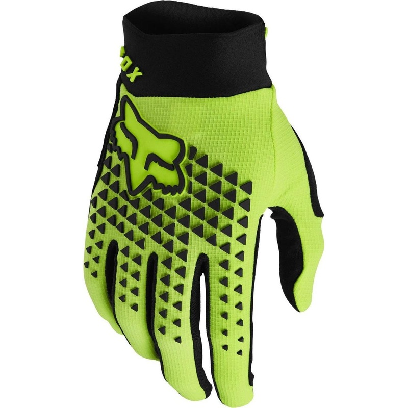 FOX Defend Full Finger Gloves Fluoro Yellow