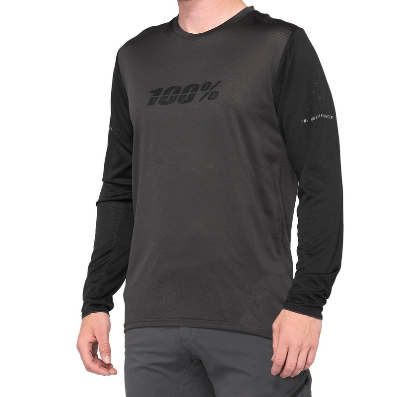 100% Ridecamp Long Sleeve Jersey Black/Charcoal (2021)