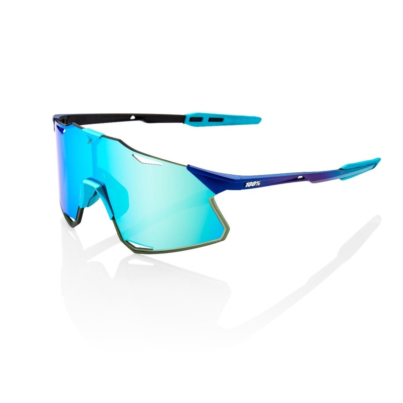 100% Hypercraft Sunglasses Metallic Blue with Blue Topaz Lens