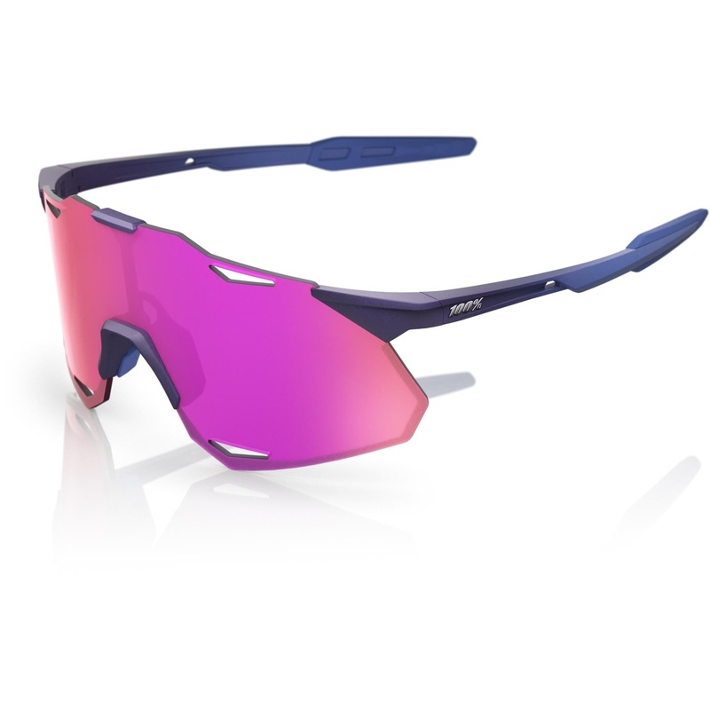 100% Hypercraft XS Sunglasses Satin Storm Metallic - Purple Mirror Lens