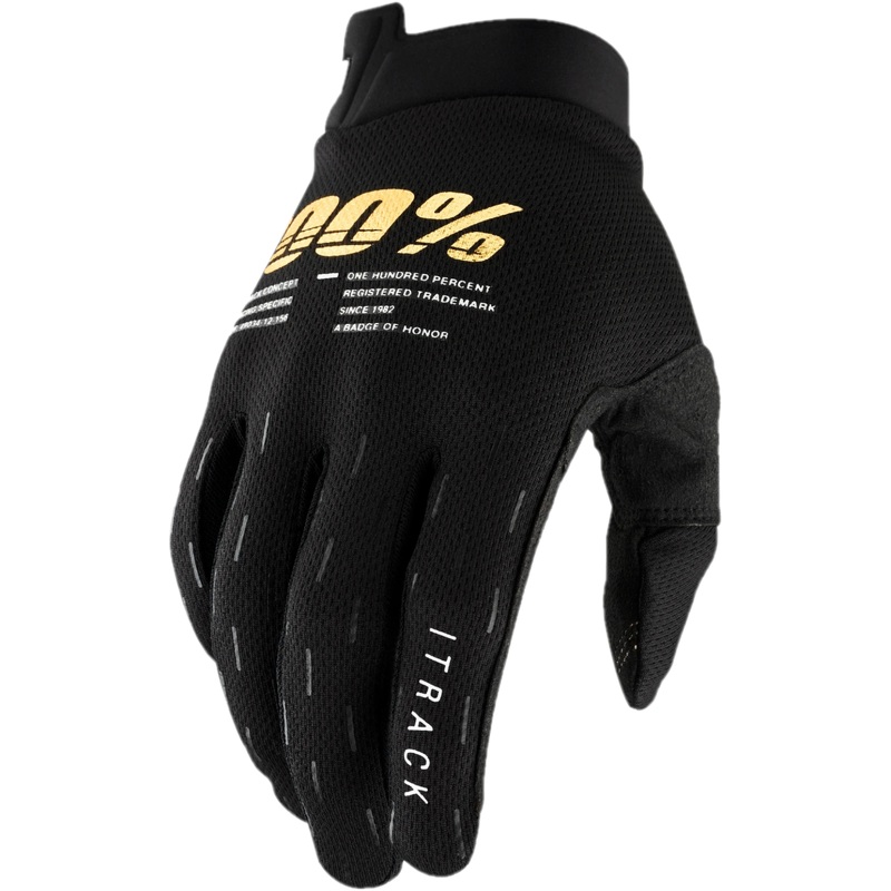 100% iTrack Full Finger Gloves Black