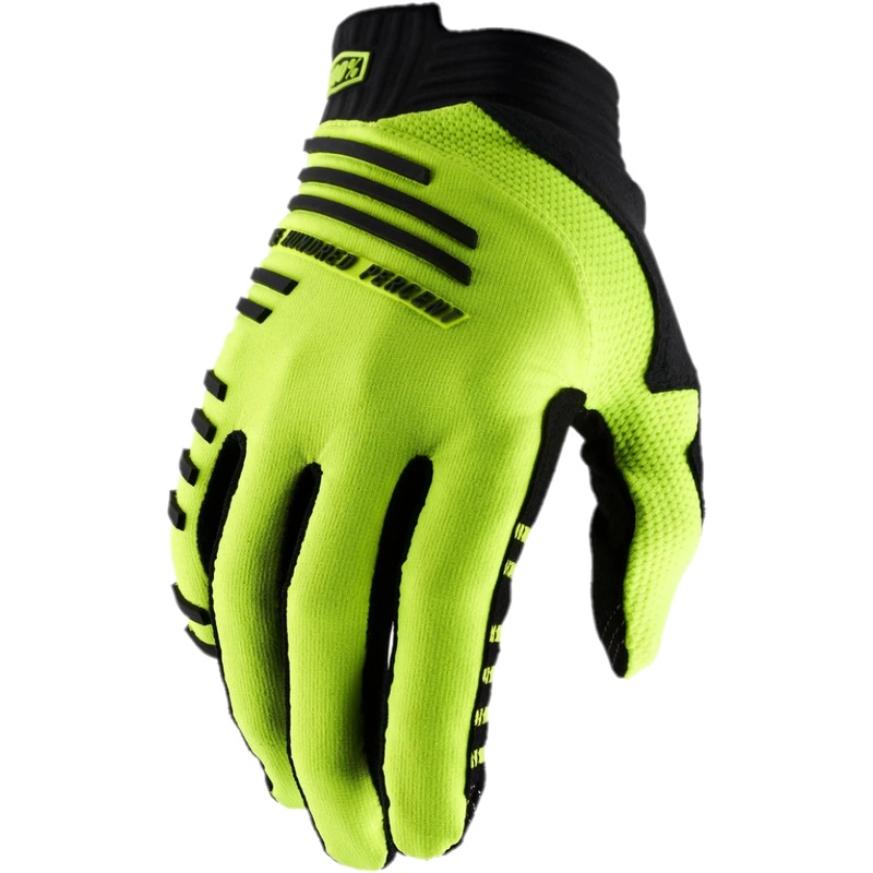100% R-Core Full Finger Gloves Fluo Yellow