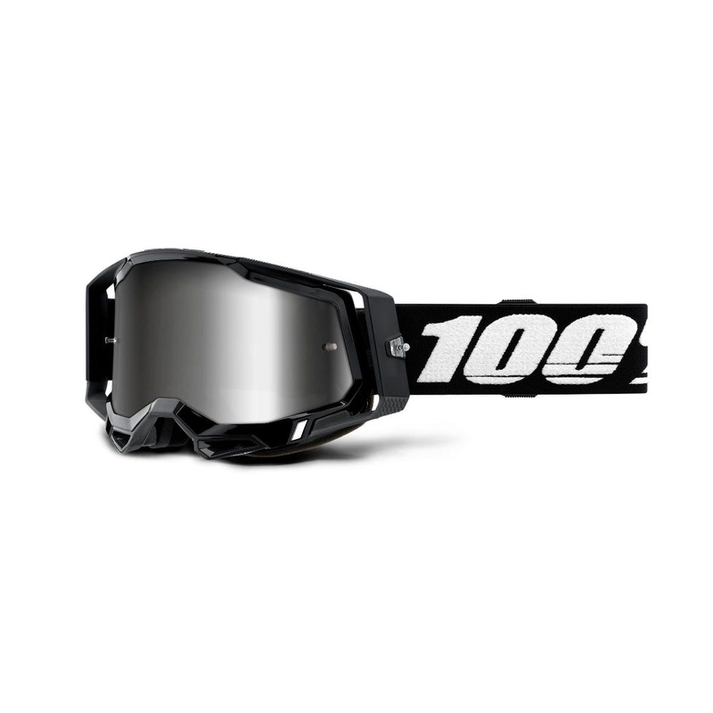 100% Racecraft 2 Goggles Black Mirror Silver Lens
