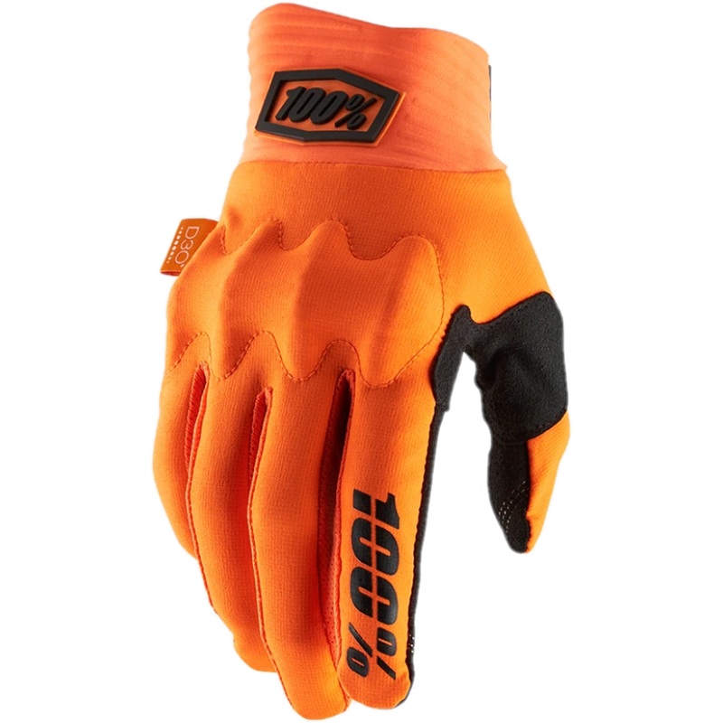 100% Cognito D30 Full Finger Gloves Fluo Orange/Black