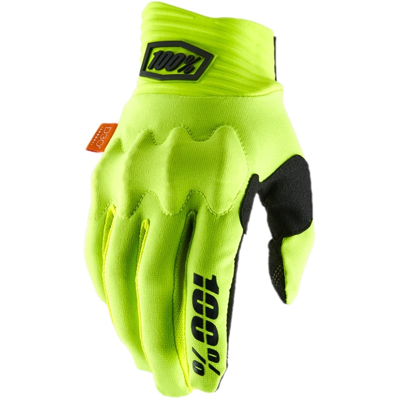 100% Cognito D30 Full Finger Gloves Fluo Yellow/Black