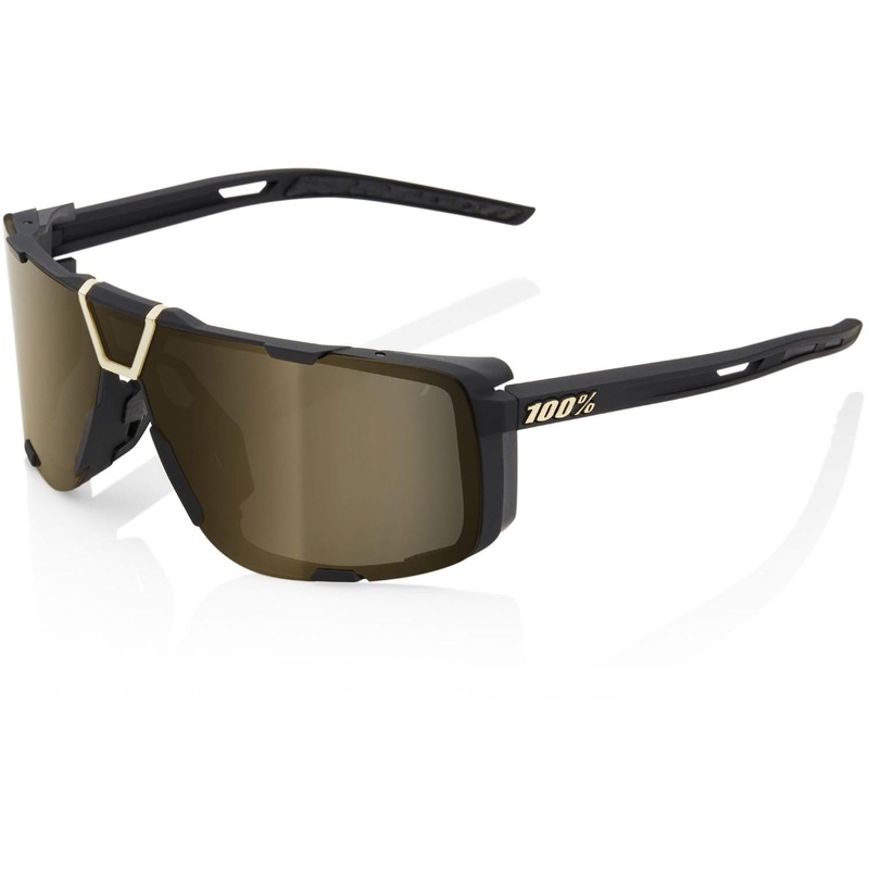 100% Eastcraft Sunglasses Soft Tact Black with Soft Gold Mirror Lens