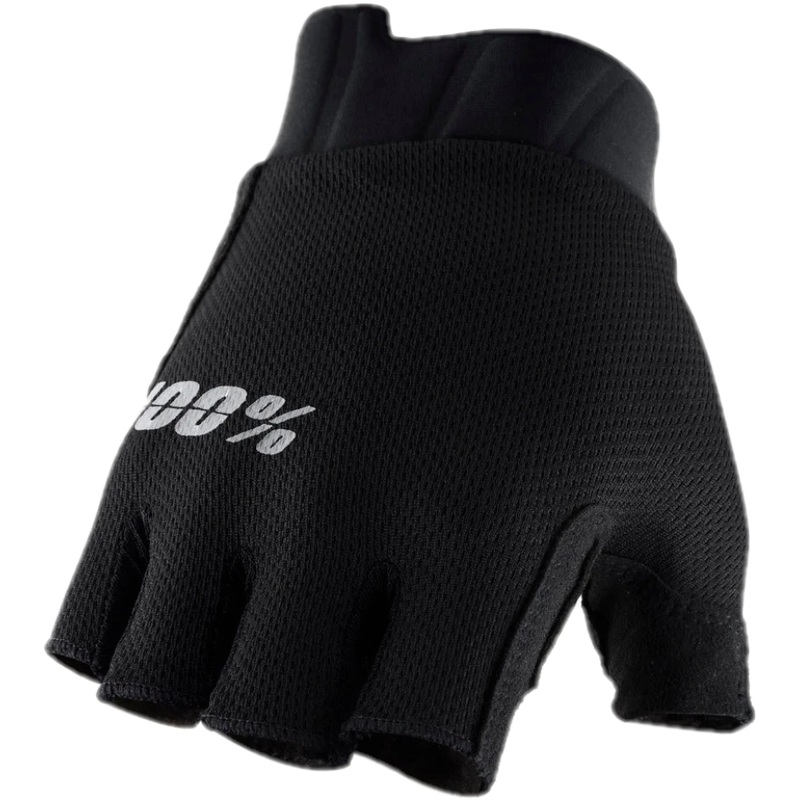 100% Exceeda Gel Short Finger Gloves Solid Black