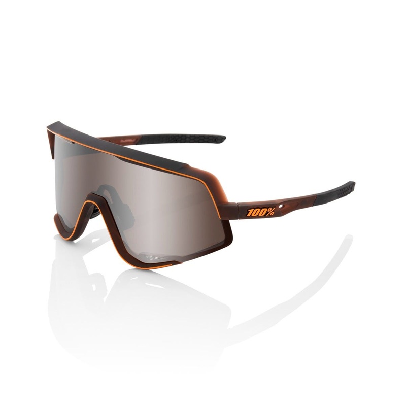100% Glendale Sunglasses Matte Trans Brown with HiPER Silver Lens