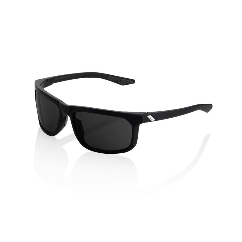 100% Hakan Soft Tact Sunglasses Black with PeakPolar Grey Lens