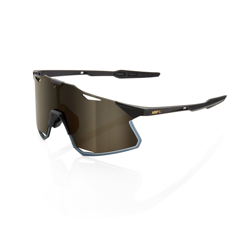 100% Hypercraft Sunglasses Matte Black with Gold Lens