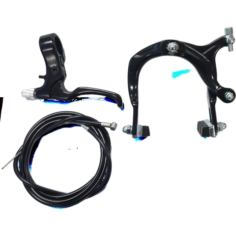 BPW Brake Set - Lefthand 2 Finger Brake Lever - Rear BMX Brake Caliper Black - 2P brake cable
