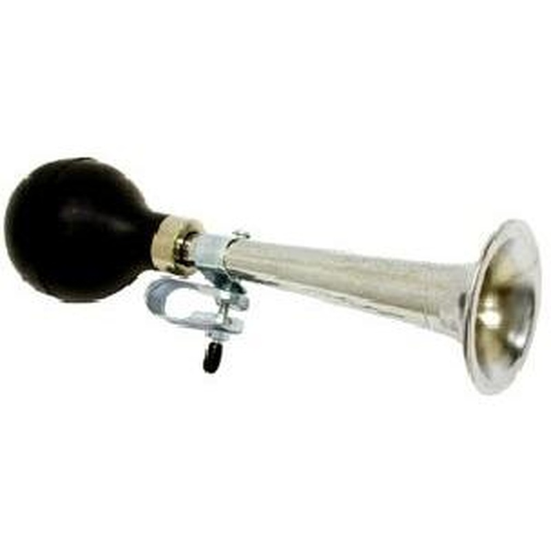 BPW Air Horn 22cm Silver With Black Rubber Bulb