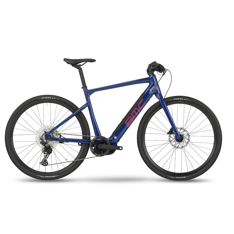 BMC Alpenchallenge AMP AL ONE Electric Hybrid Bike 625Wh Battery Blue/Red/Red