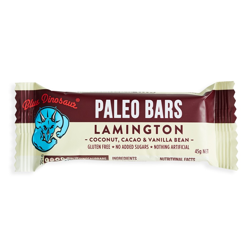Blue Dinosaur Paleo Bars Lamington (Single 45g)