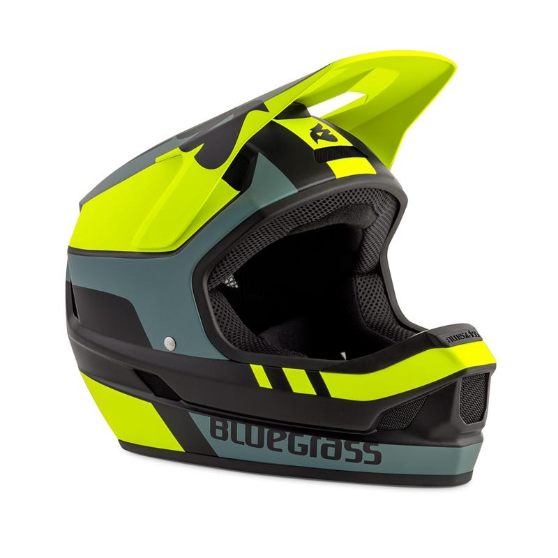 Bluegrass Legit Fullface Helmet Black Fluo/Yellow Grey