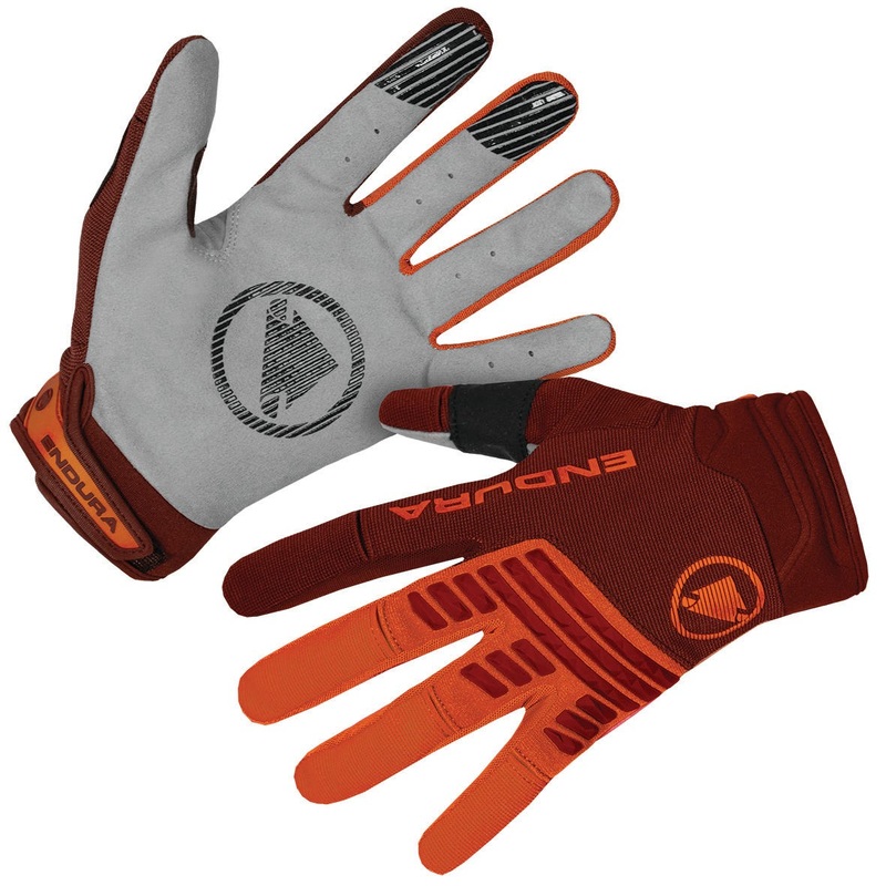 Endura SingleTrack Full Finger Gloves Orange/Tangerine