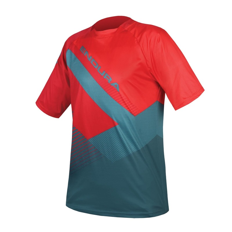 Endura Singletrack Short Sleeve MTB Jersey Print II LTD Petrol